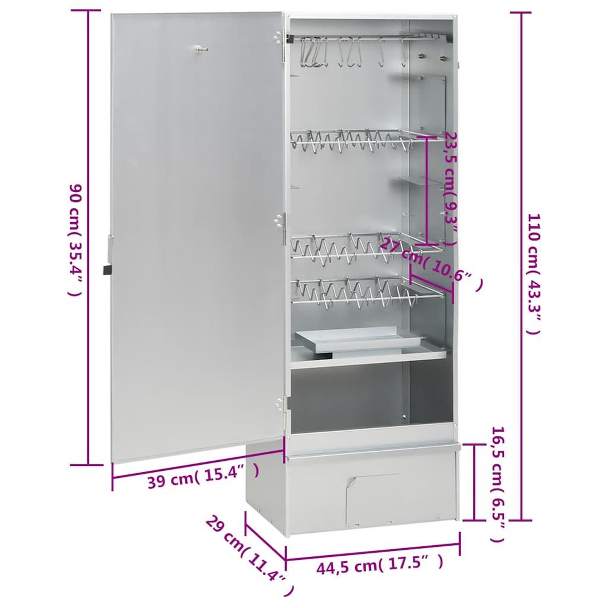Voir la diapositive 6 : VIDAXL Fumoir a four a BBQ generateur de fumee froide acier galvanise