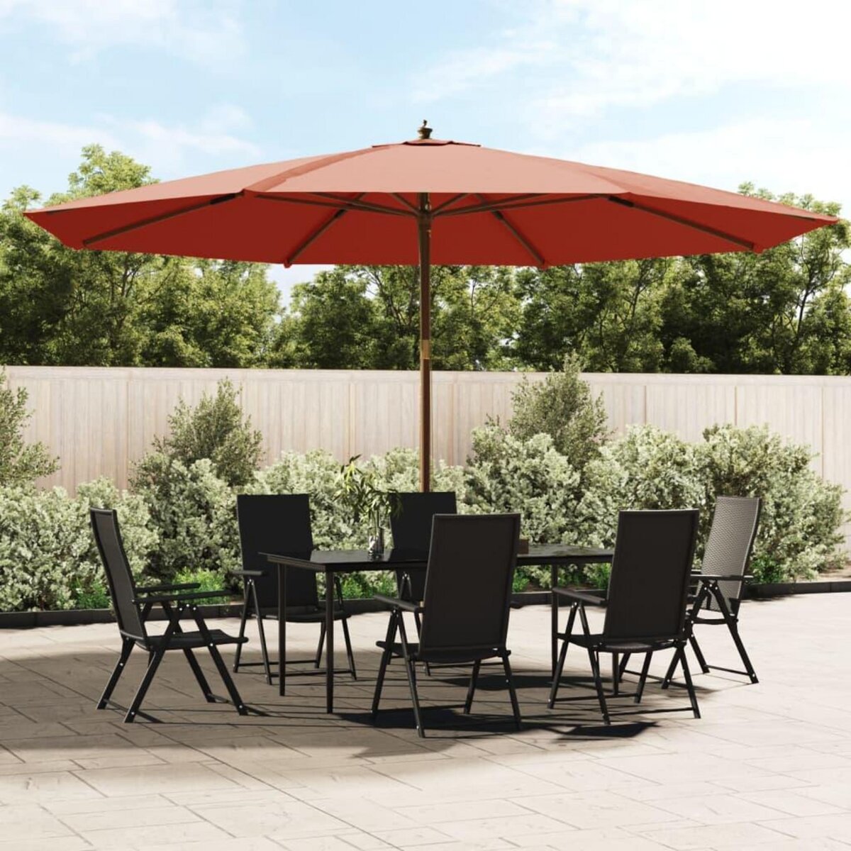 VIDAXL Parasol de jardin avec mat en bois terre cuite 400x273 cm