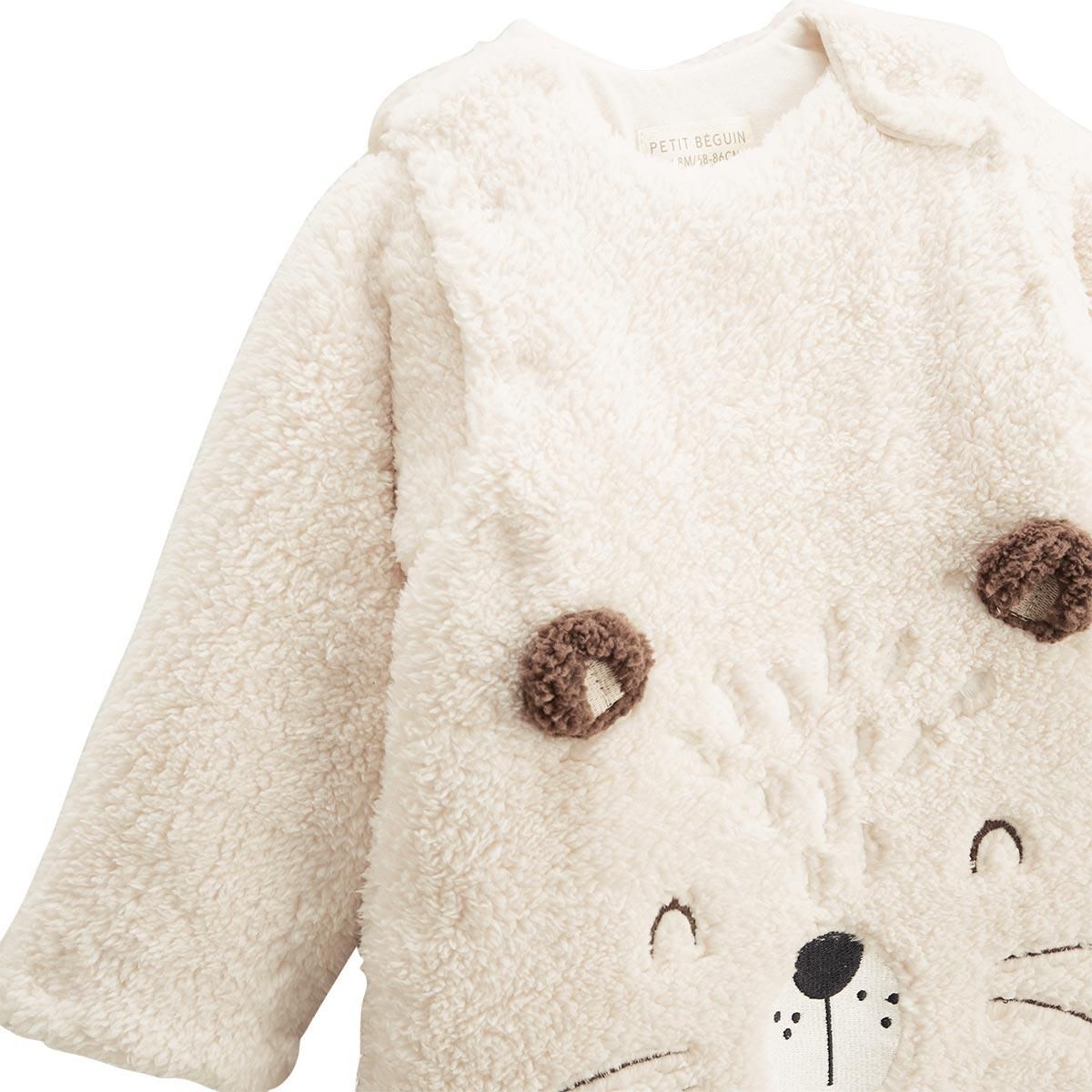Petit Béguin Gigoteuse d'hiver en sherpa avec manches amovibles Cracotte