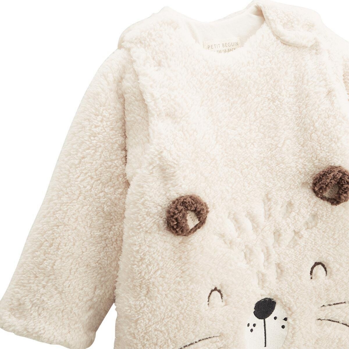 Petit Béguin Gigoteuse d'hiver en sherpa avec manches amovibles Cracotte