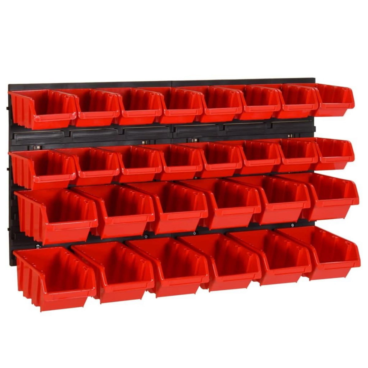 VIDAXL Ensemble d'etageres d'atelier 30 pcs Rouge et noir 77x39 cm PP