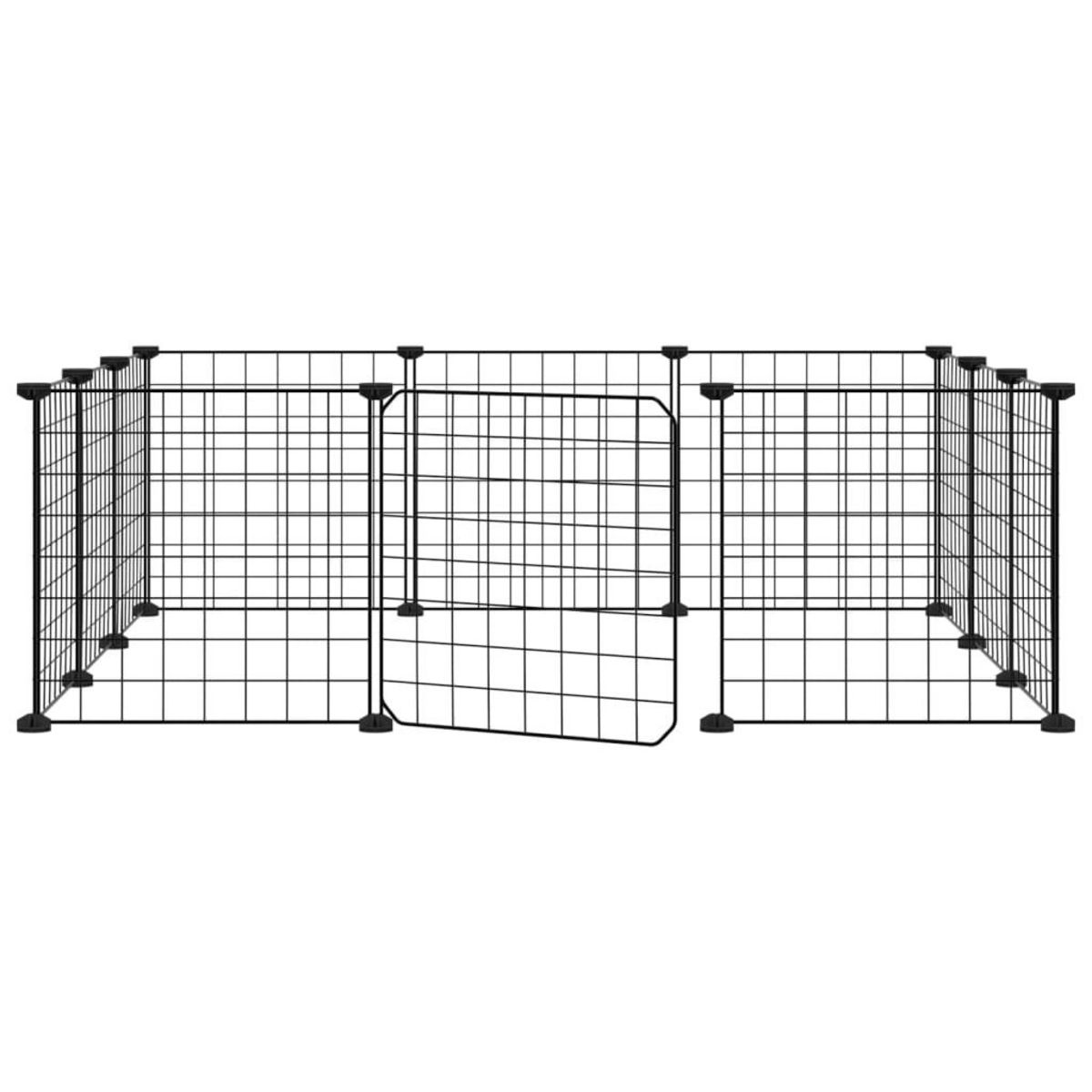 VIDAXL Cage animaux de compagnie a 12 panneaux et porte Noir 35x35 cm