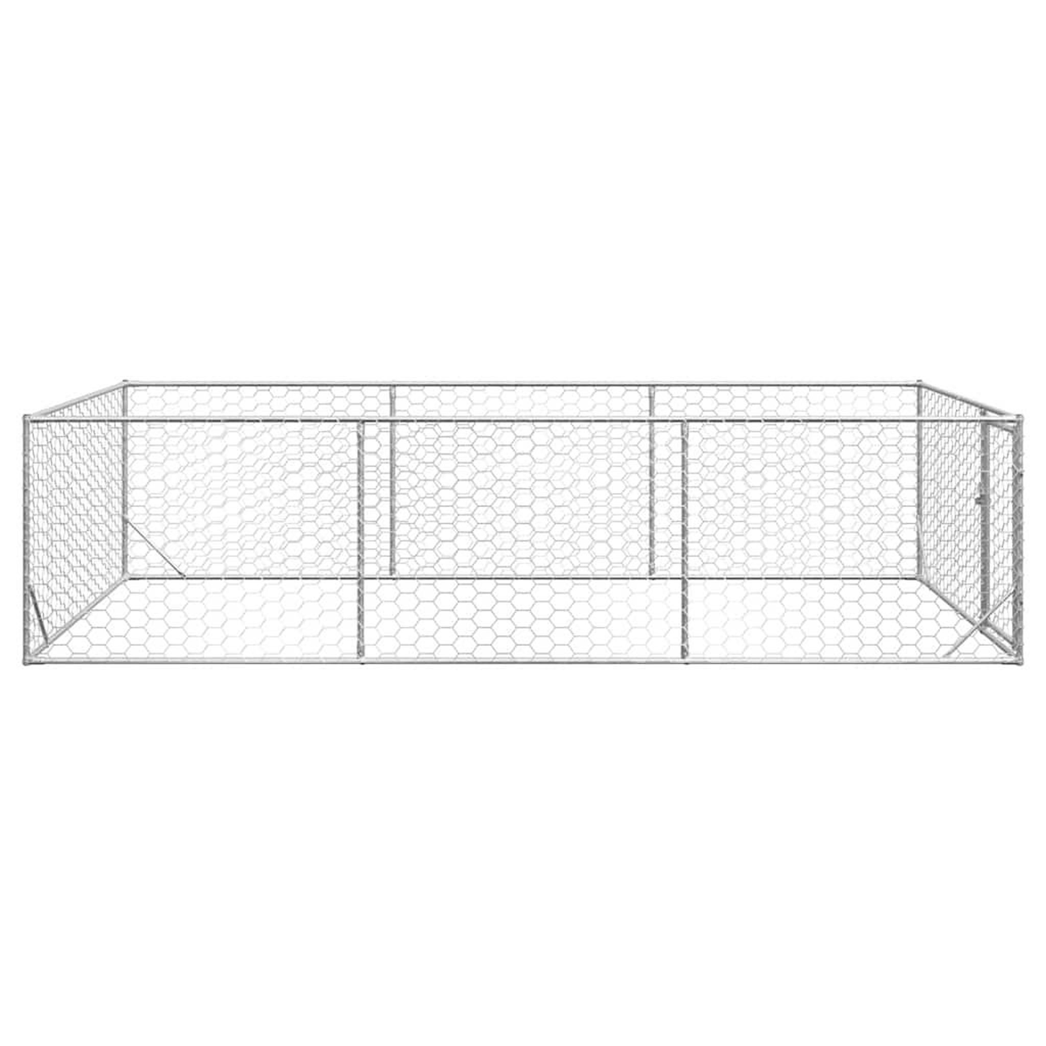 Voir la diapositive 4 : VIDAXL Chenil d'exterieur pour chiens porte 2x4x1 m acier galvanise