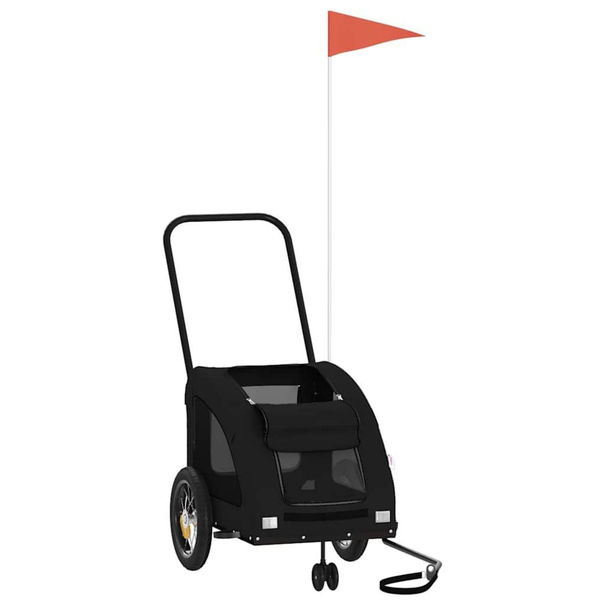 VIDAXL Remorque de velo pour animaux de compagnie noir