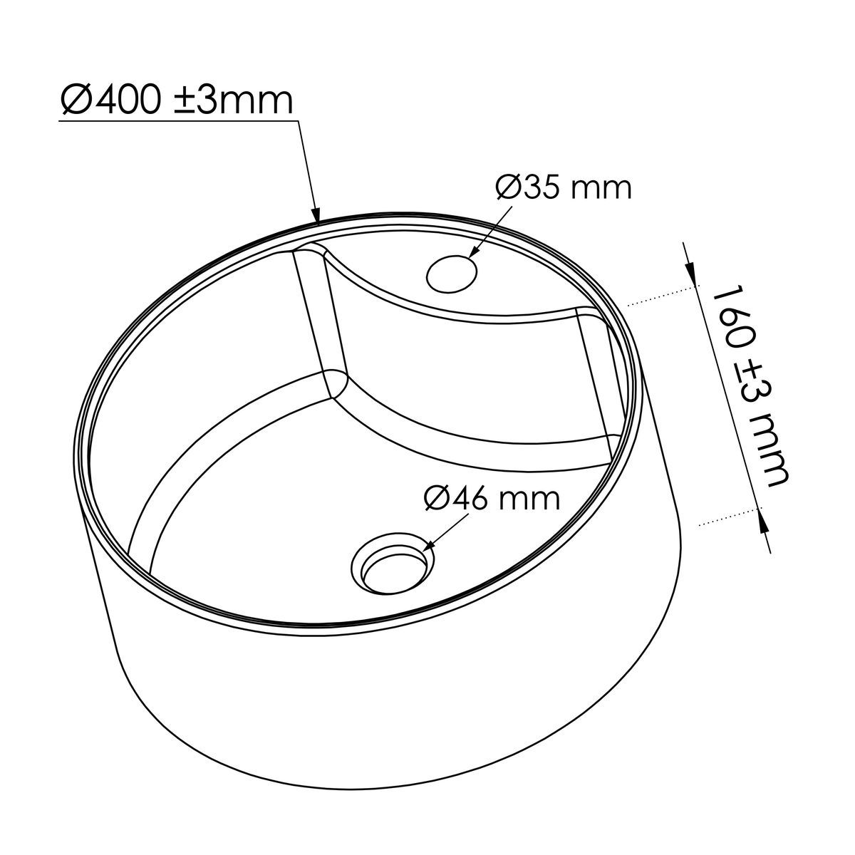 ONDEE PAT Vasque 40cm BLANC