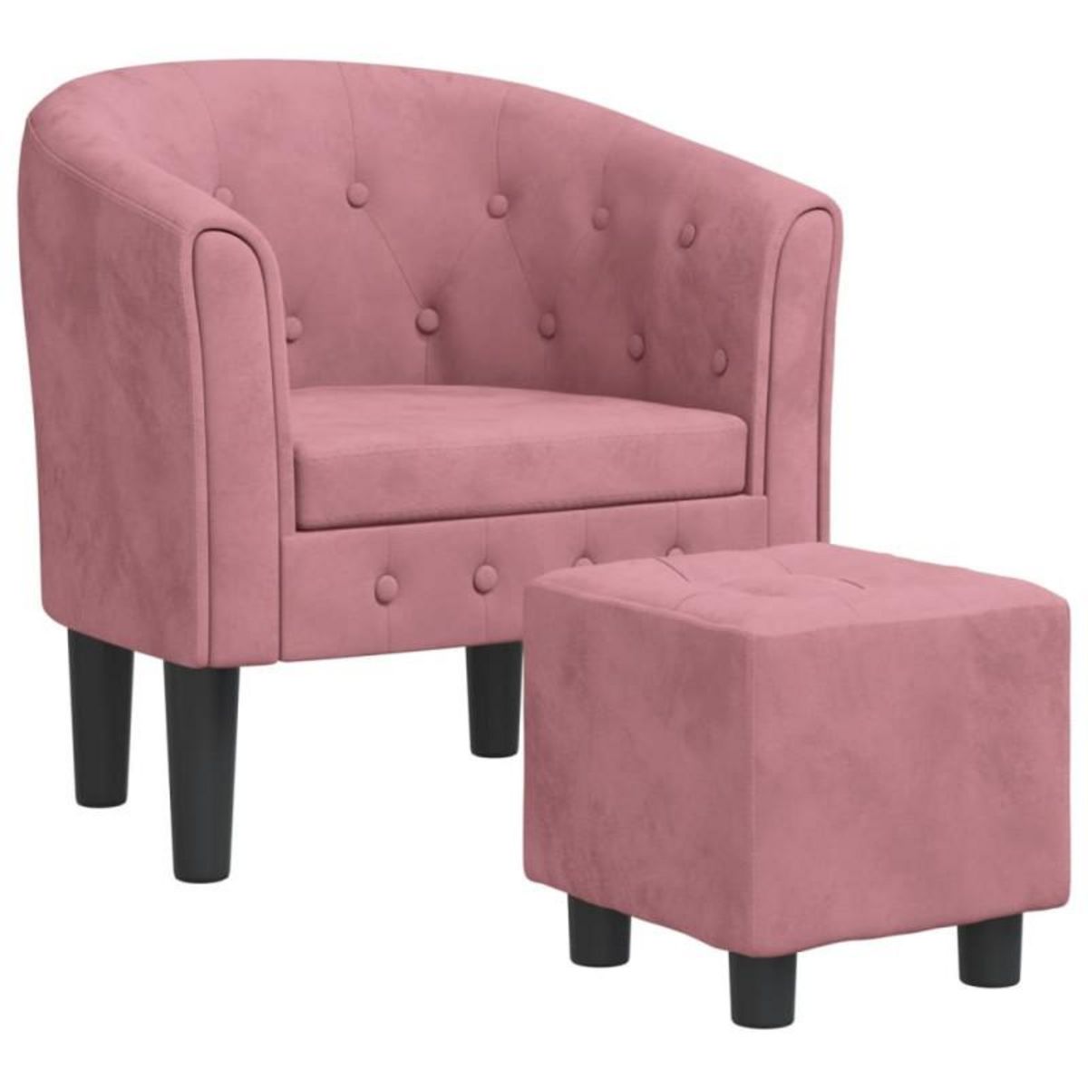 VIDAXL Fauteuil avec repose pied rose velours