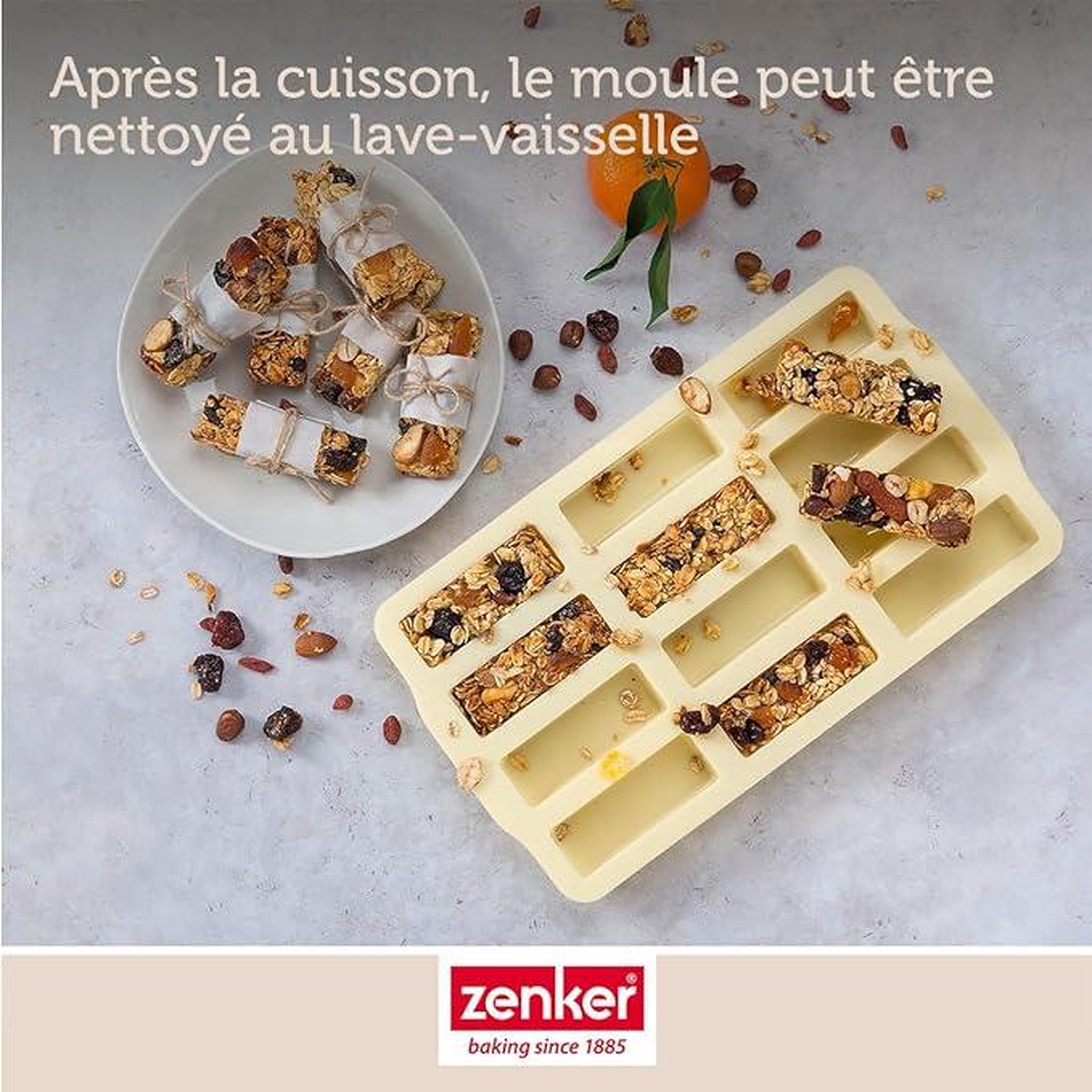 Voir la diapositive 6 : ZENKER Moule en silicone pour 12 barres de muesli zenker sweet sensation