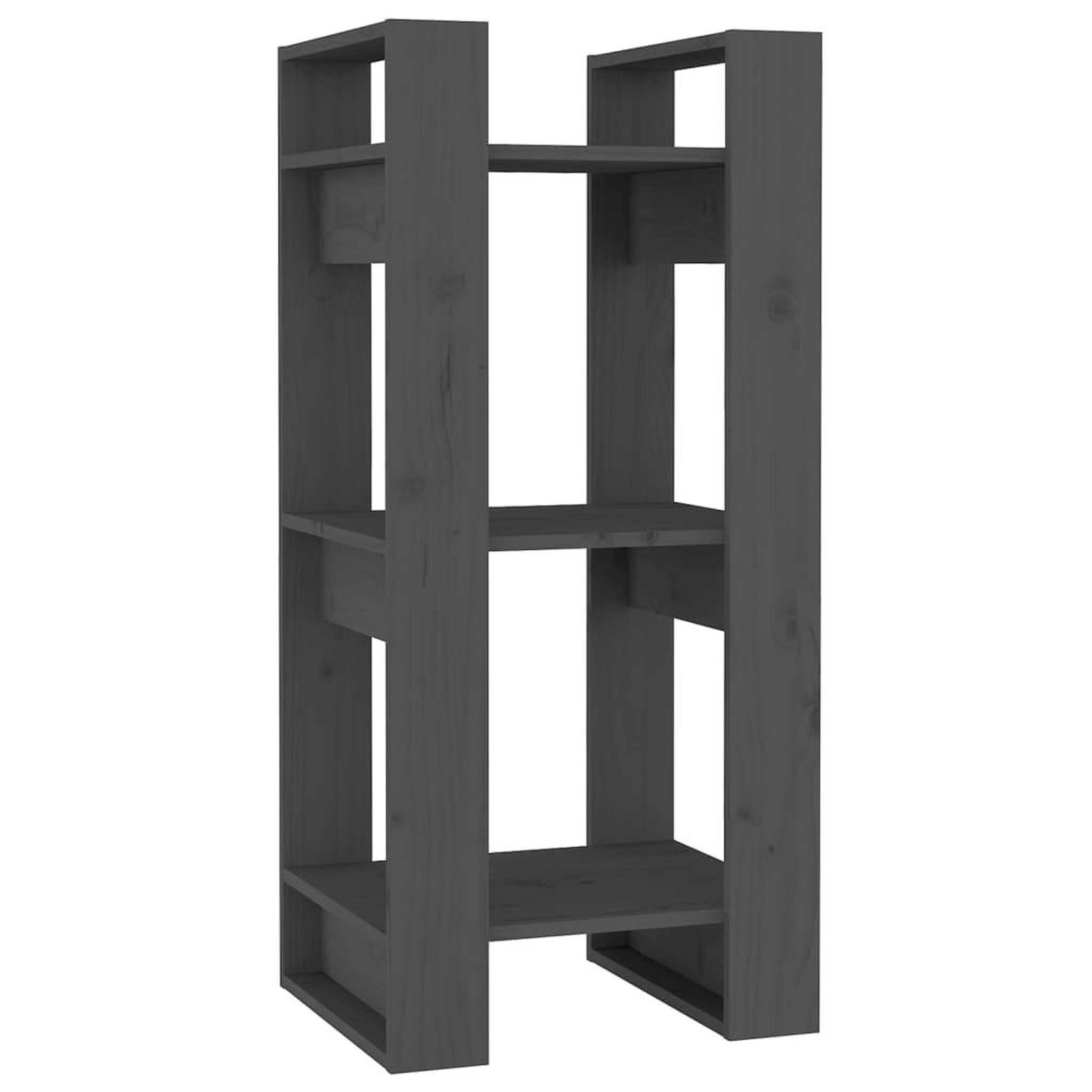 Voir la diapositive 2 : VIDAXL Bibliotheque/Separateur de piece Gris 41x35x91 cm Pin solide