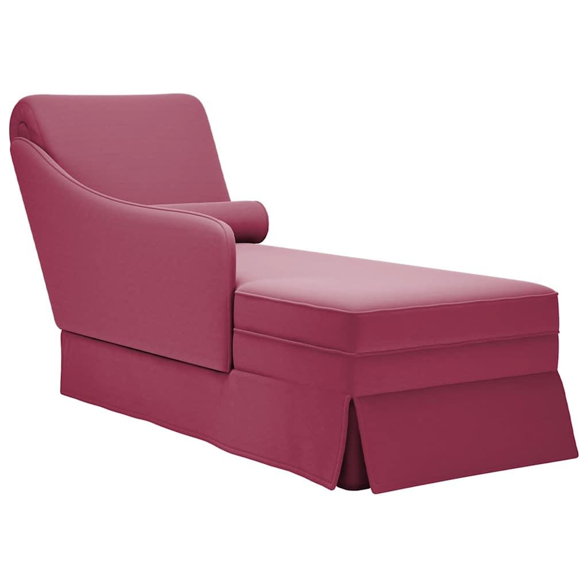 VIDAXL Fauteuil long avec traversin et accoudoir droit rouge bordeaux