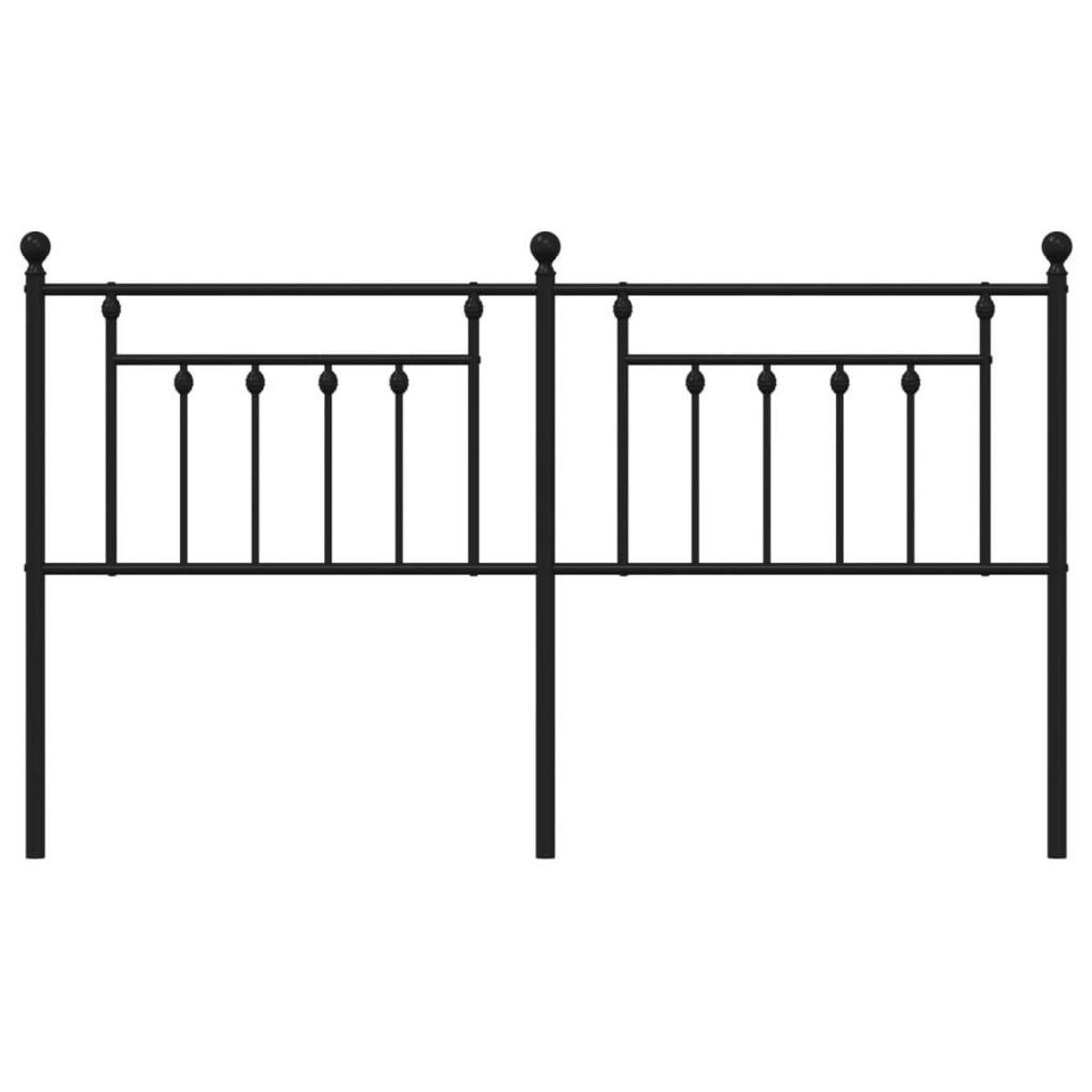 VIDAXL Tete de lit metal noir 180 cm