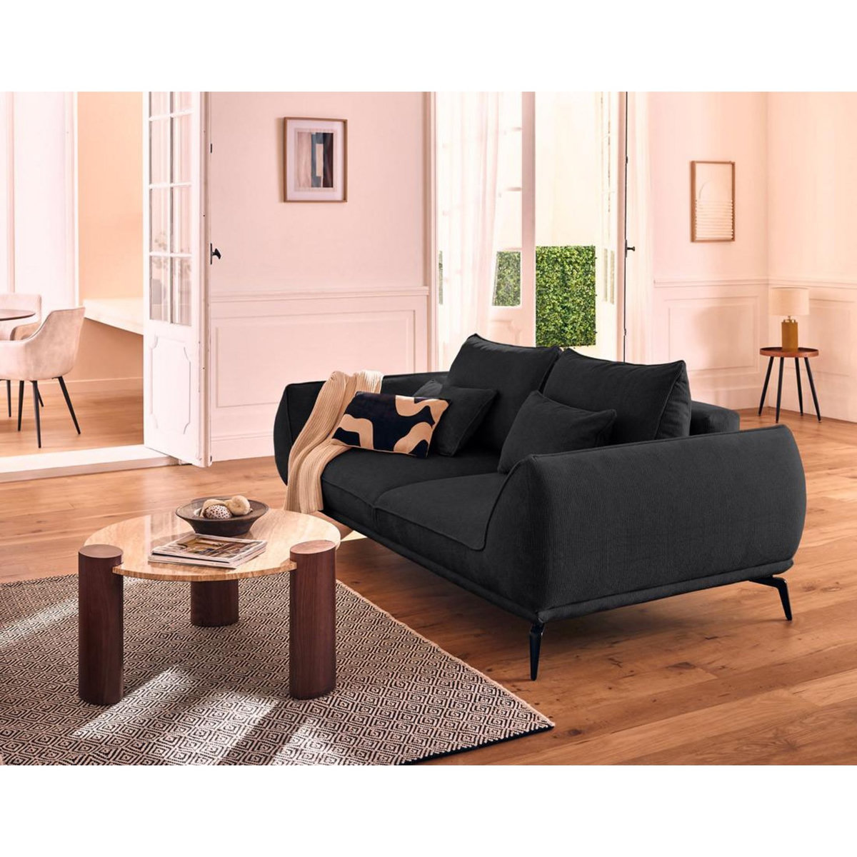 LISA DESIGN Arica - canapé droit 2 places en tissu texturé