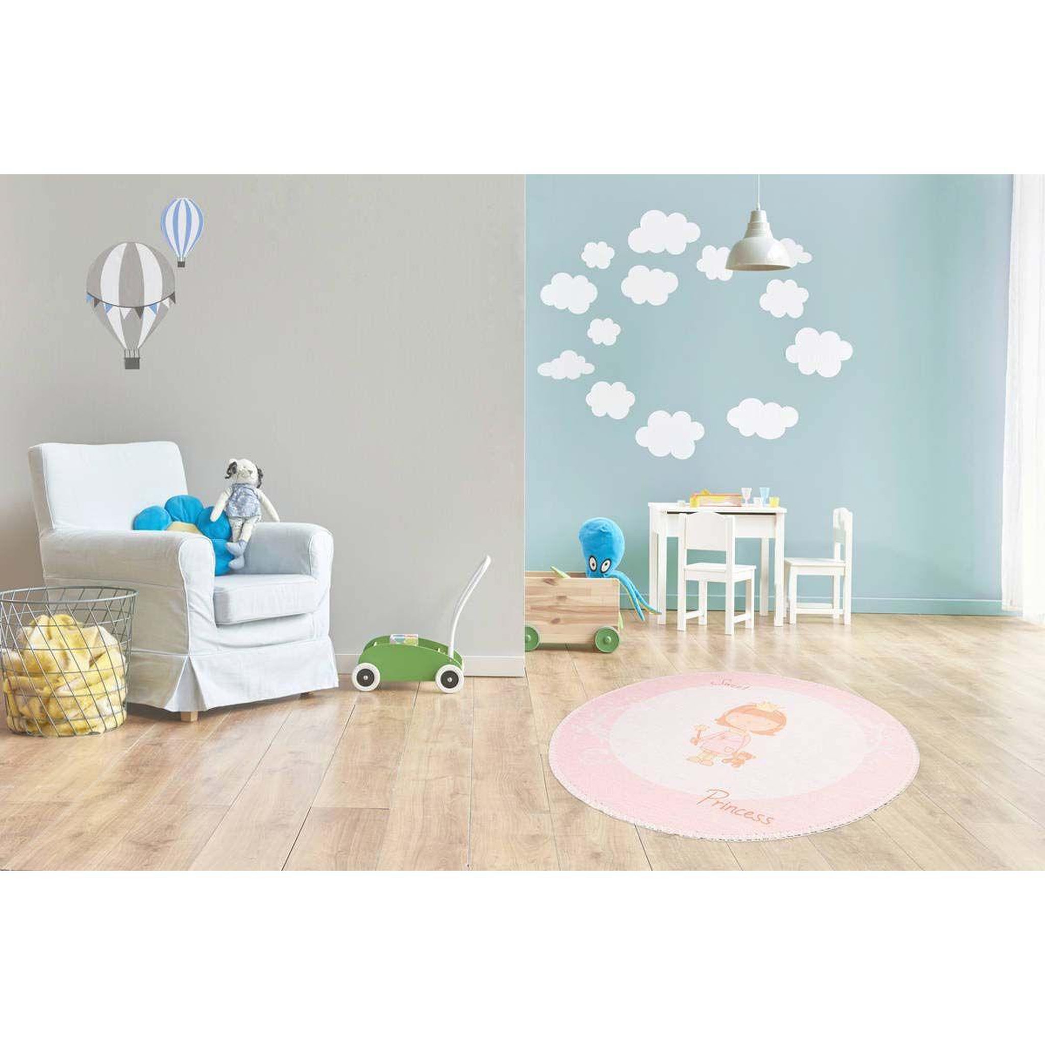 Voir la diapositive 6 : Paris Prix Tapis rond enfant imprimé  bambini vi  160cm rose