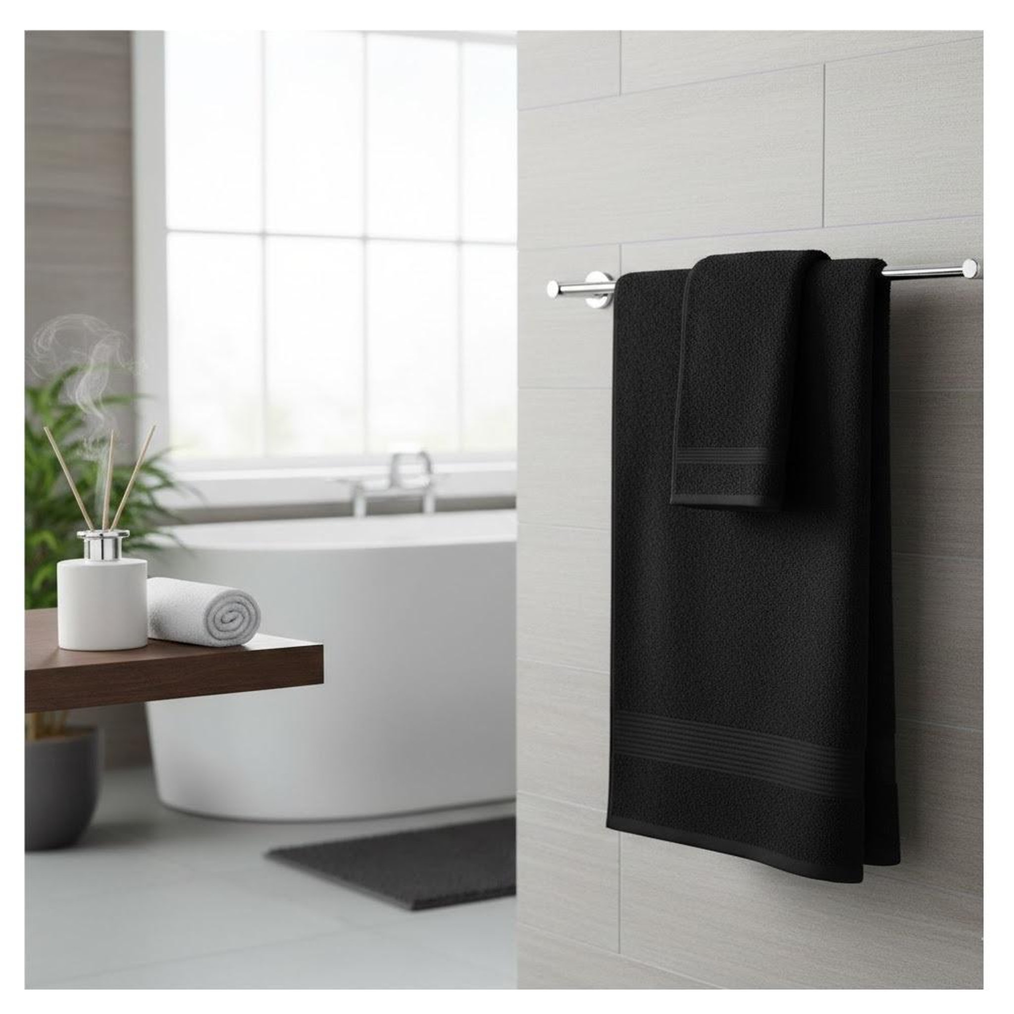 Voir la diapositive 2 : Eden Serviette de toilette en coton lilas