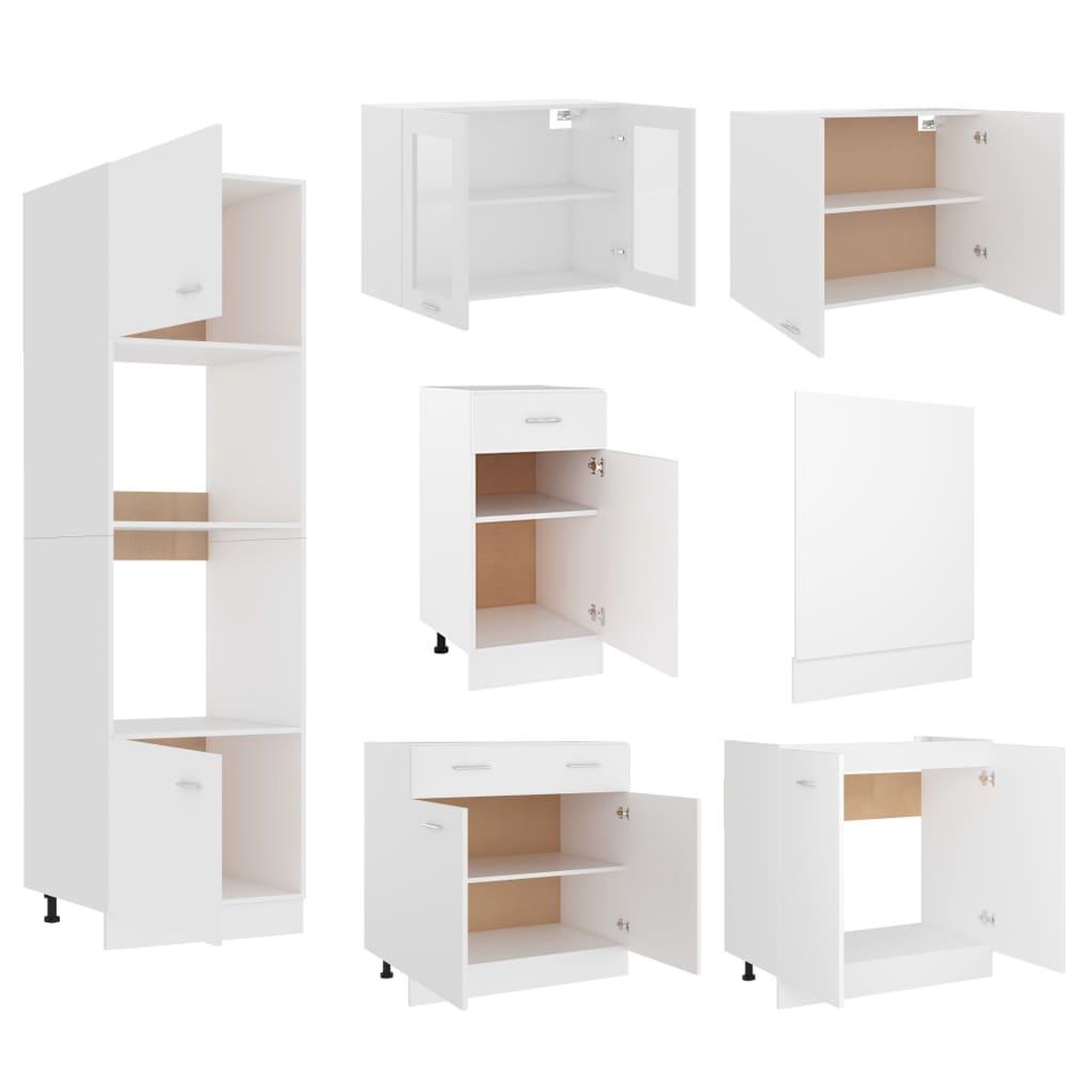 Voir la diapositive 5 : VIDAXL Ensemble de meubles de cuisine 7 pcs Blanc Agglomere