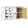 Voir la diapositive 3 : VIDAXL Buffet Hill Blanc 130x40x80 cm Bois de pin solide