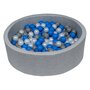  Piscine à balles Aire de jeu + 200 balles perle, bleu, gris