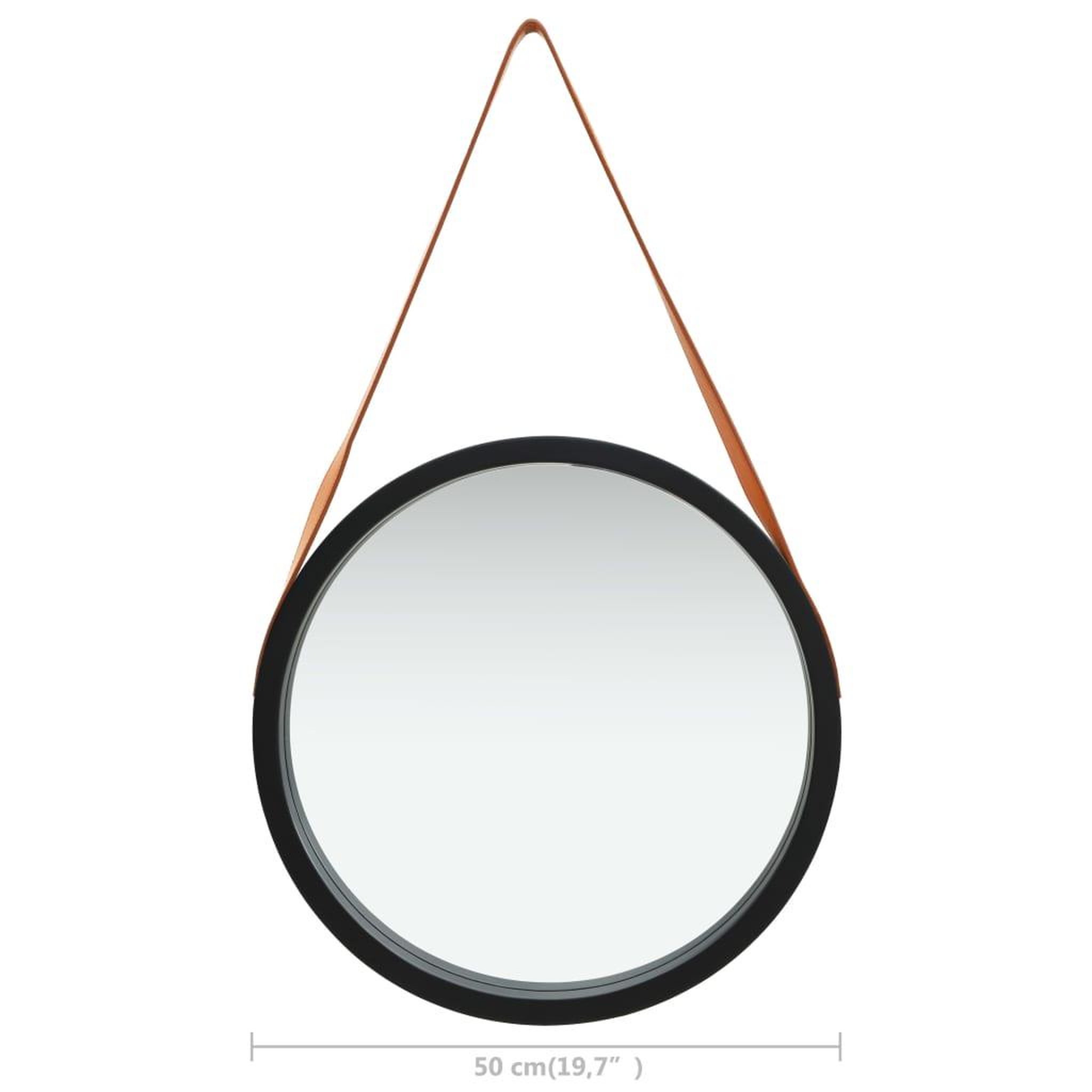 Voir la diapositive 6 : VIDAXL Miroir mural avec sangle 50 cm Noir