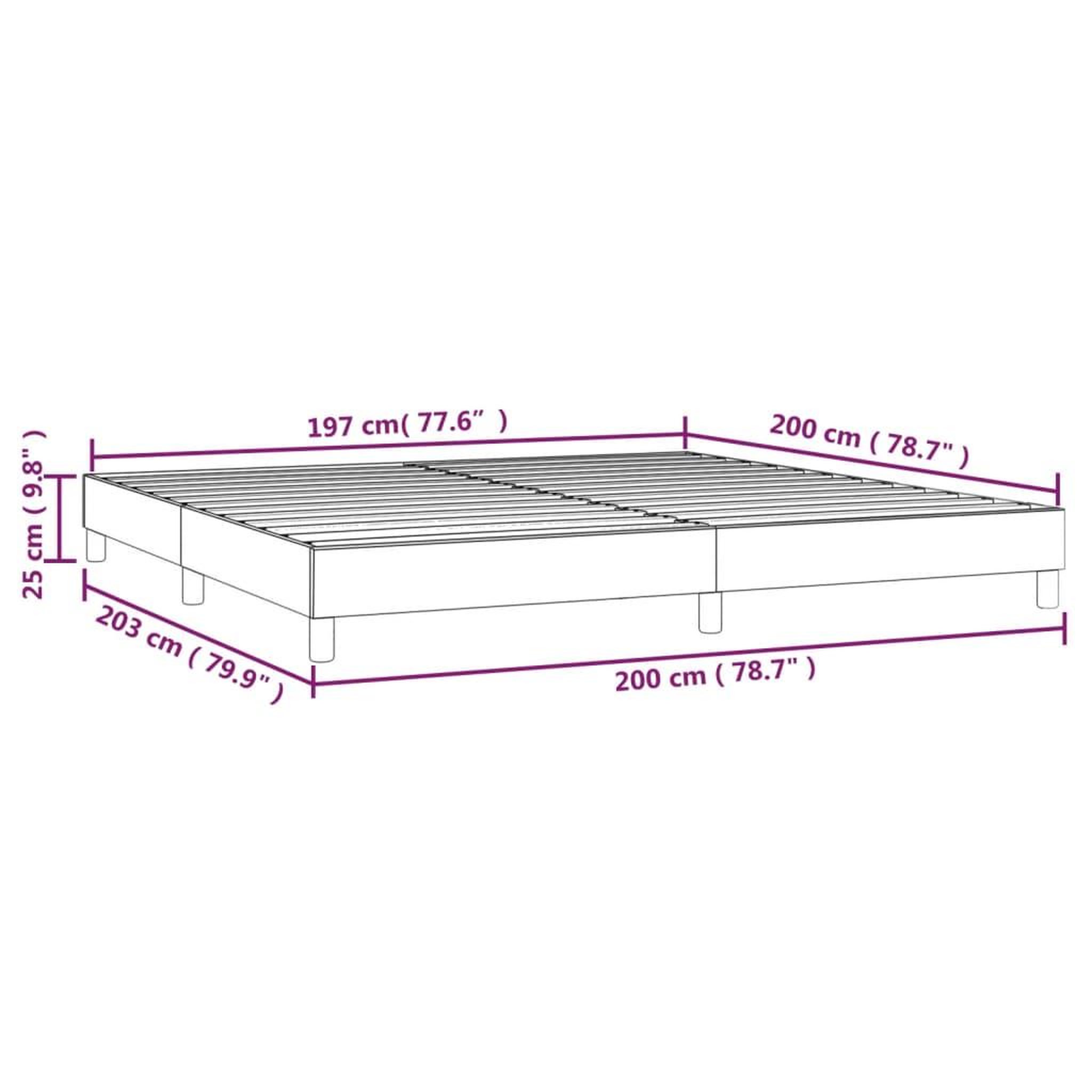 Voir la diapositive 6 : VIDAXL Cadre de lit sans matelas marron fonce 200x200 cm tissu