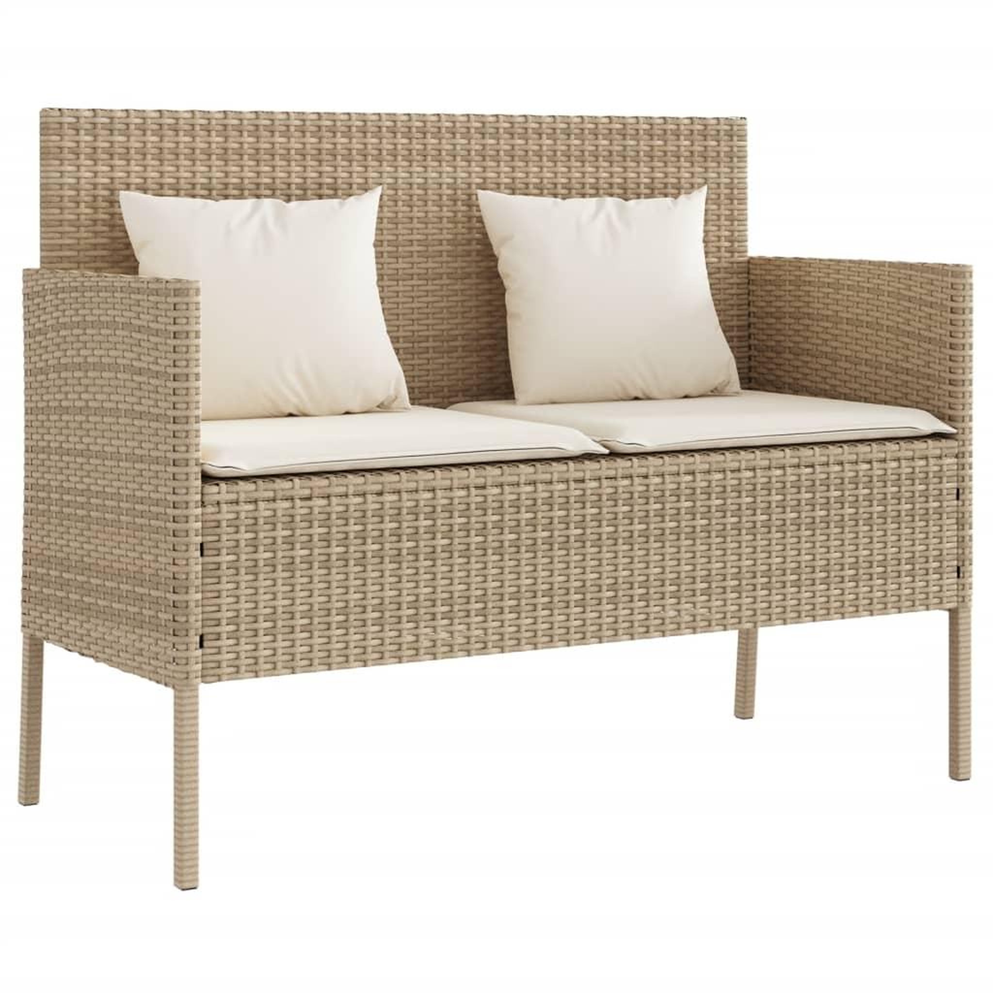 Voir la diapositive 2 : VIDAXL Banc de jardin avec coussins beige resine tressee