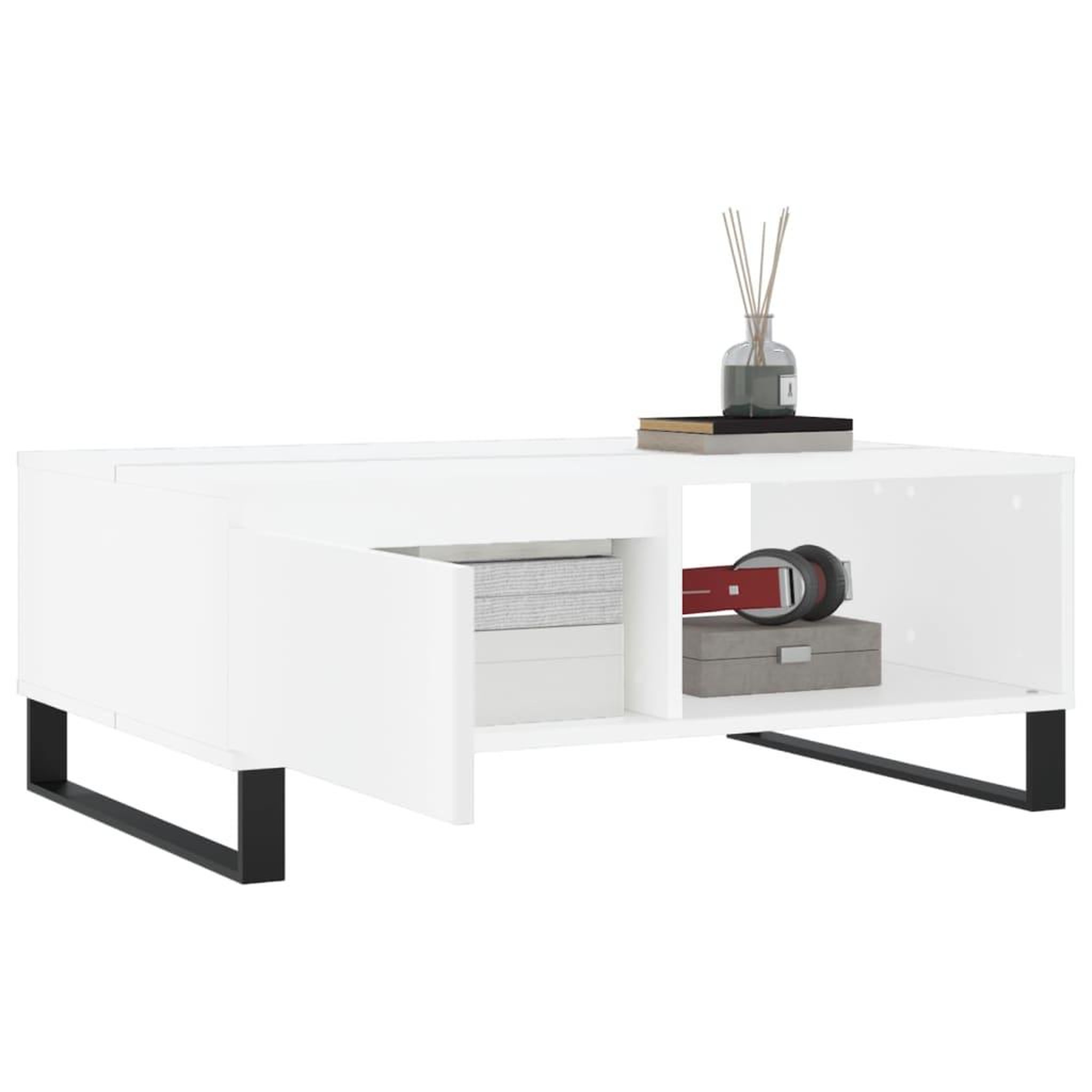 Voir la diapositive 4 : VIDAXL Table basse blanc 90x60x35 cm bois d'ingenierie
