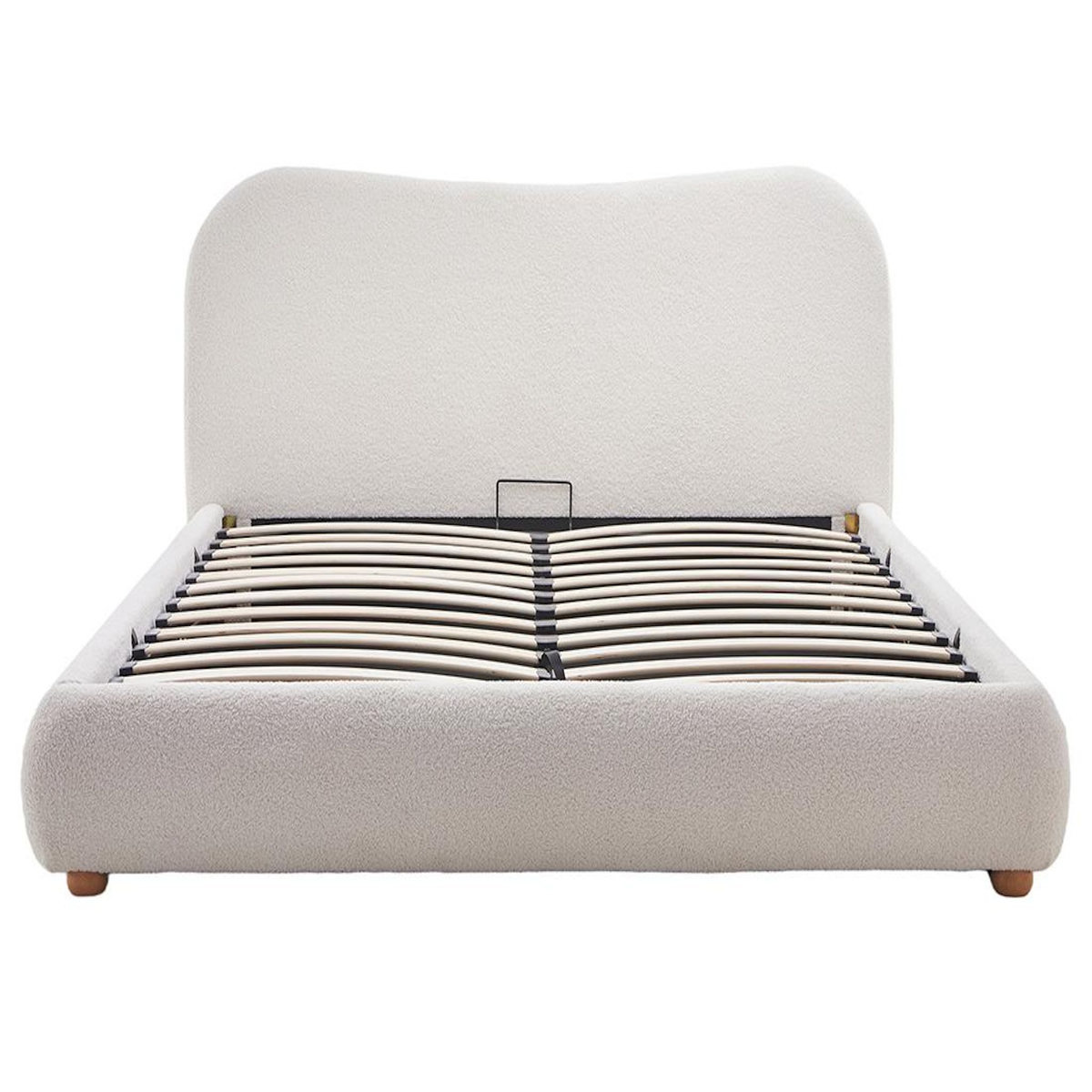BEST MOBILIER Hugo - lit coffre - 160x200 cm - en tissu bouclette