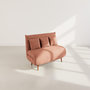 Voir la diapositive 6 : BEST MOBILIER Lumi - banquette convertible clic-clac 2 places en velours côtelé