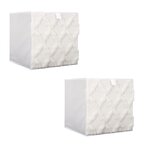 The Home Deco Factory Lot de 2 cubes de rangement pliable losange - 30 x 30 cm - Beige