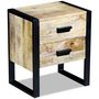 Voir la diapositive 4 : VIDAXL Table auxiliaire a 2 tiroirs bois manguier massif 43x33x51 cm