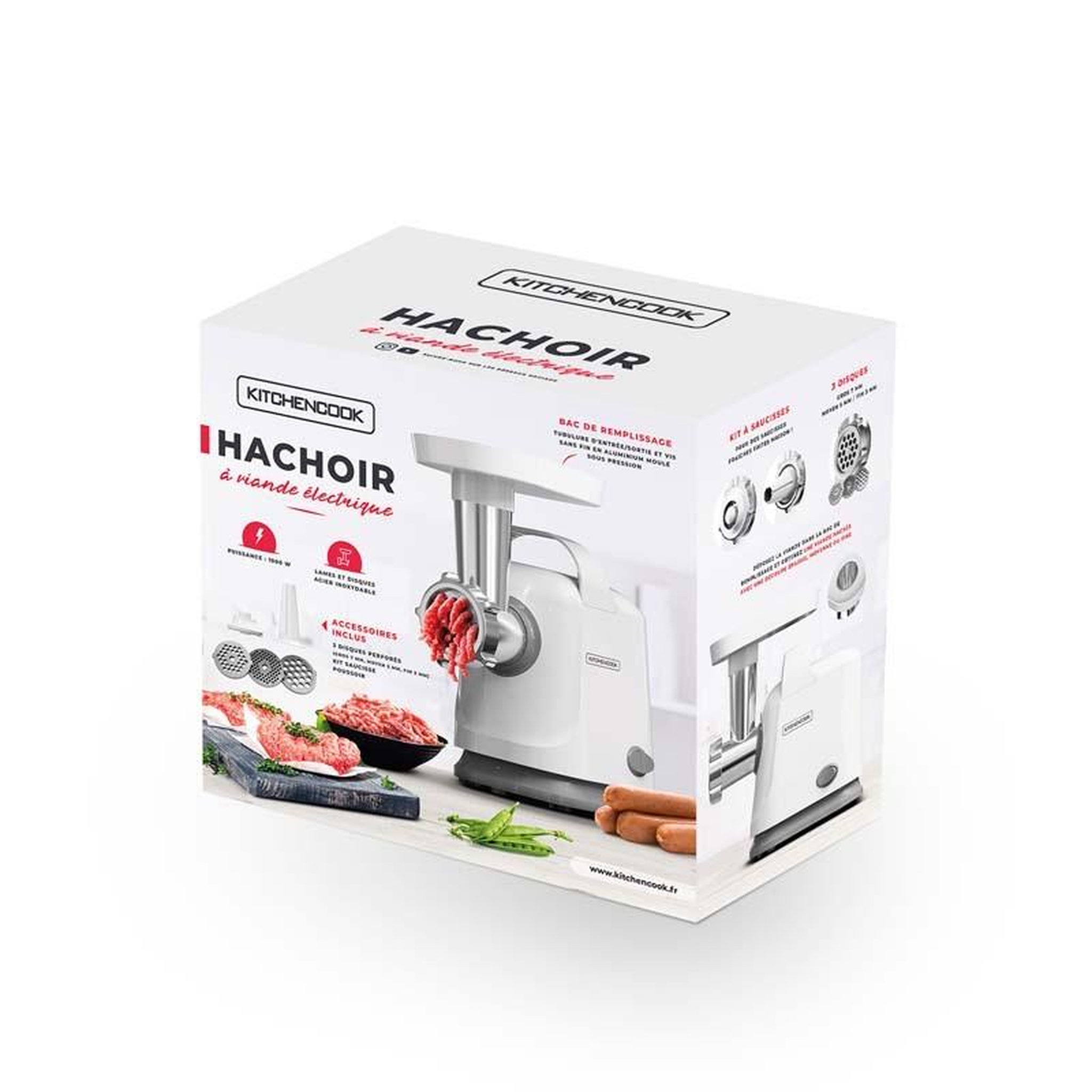 Voir la diapositive 6 : KITCHENCOOK Hachoir à viande électrique avec lame en acier inoxydable mg1000 de kitchencook