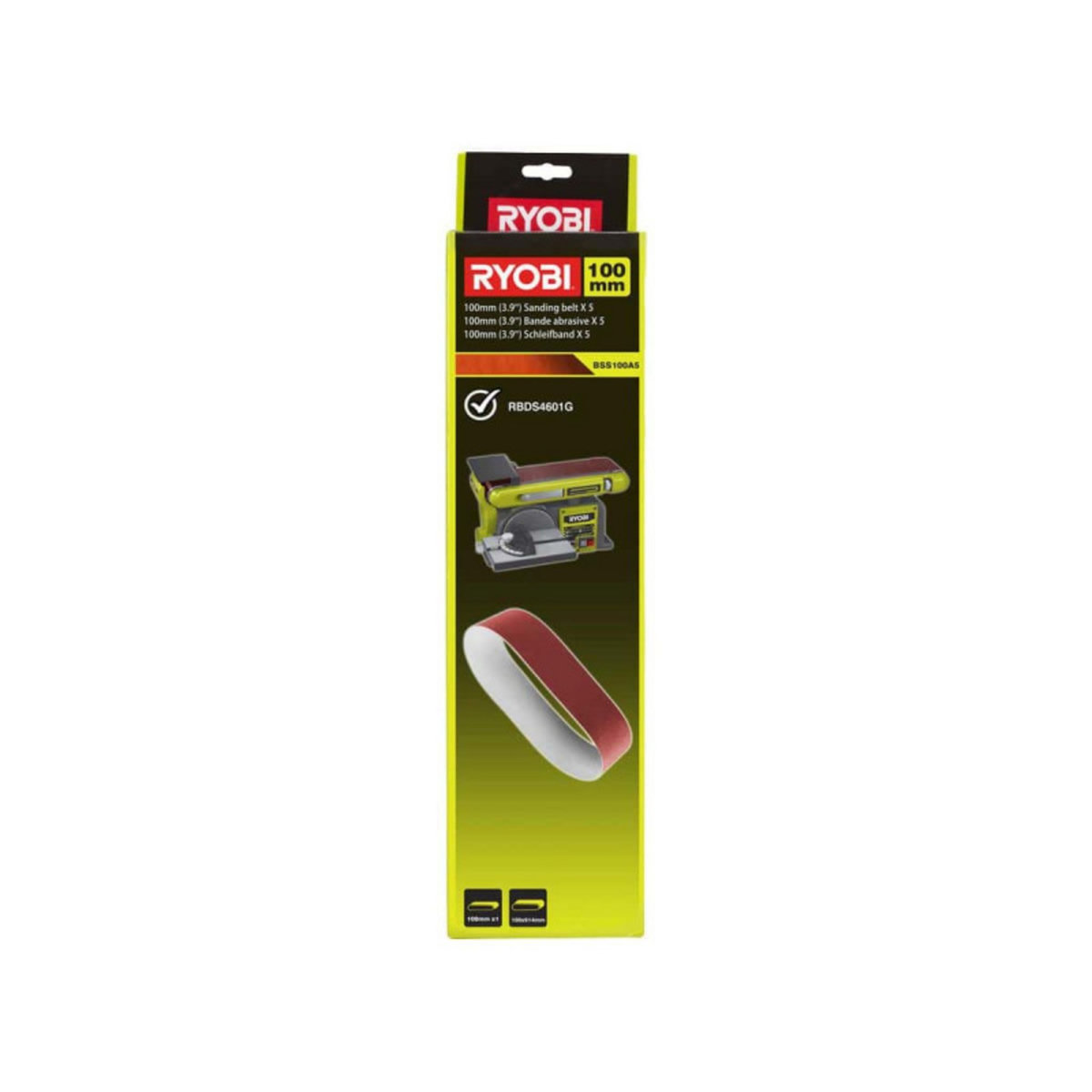 Ryobi 5 bandes abrasives RYOBI 100 x 914 mm pour ponceuse à bande - grain 80 BSS100A5