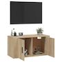 Voir la diapositive 5 : VIDAXL Meuble TV mural Chene Sonoma 80x34,5x40 cm