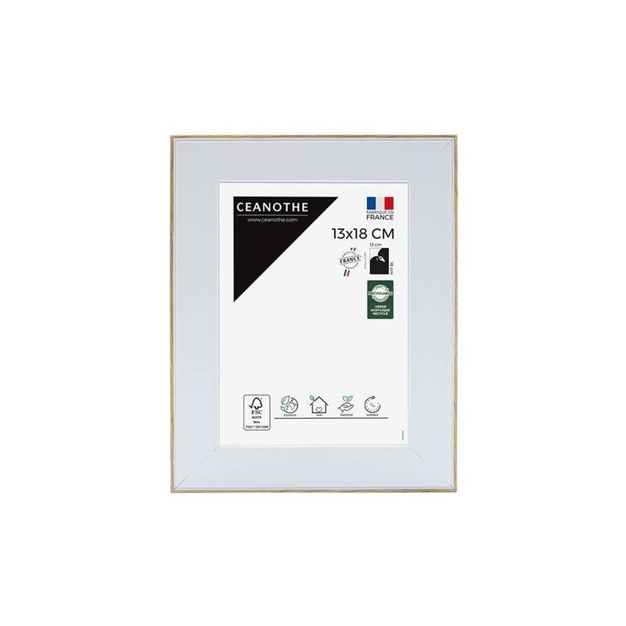 CEANOTHE Cadre photo Ceanothe Newton 13 x 18 cm Bois et Blanc