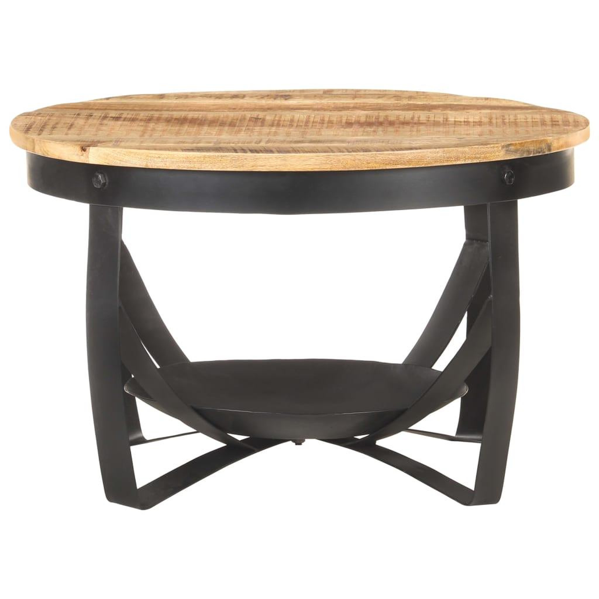 Voir la diapositive 3 : VIDAXL Table basse Ø68x43 cm Bois de manguier brut