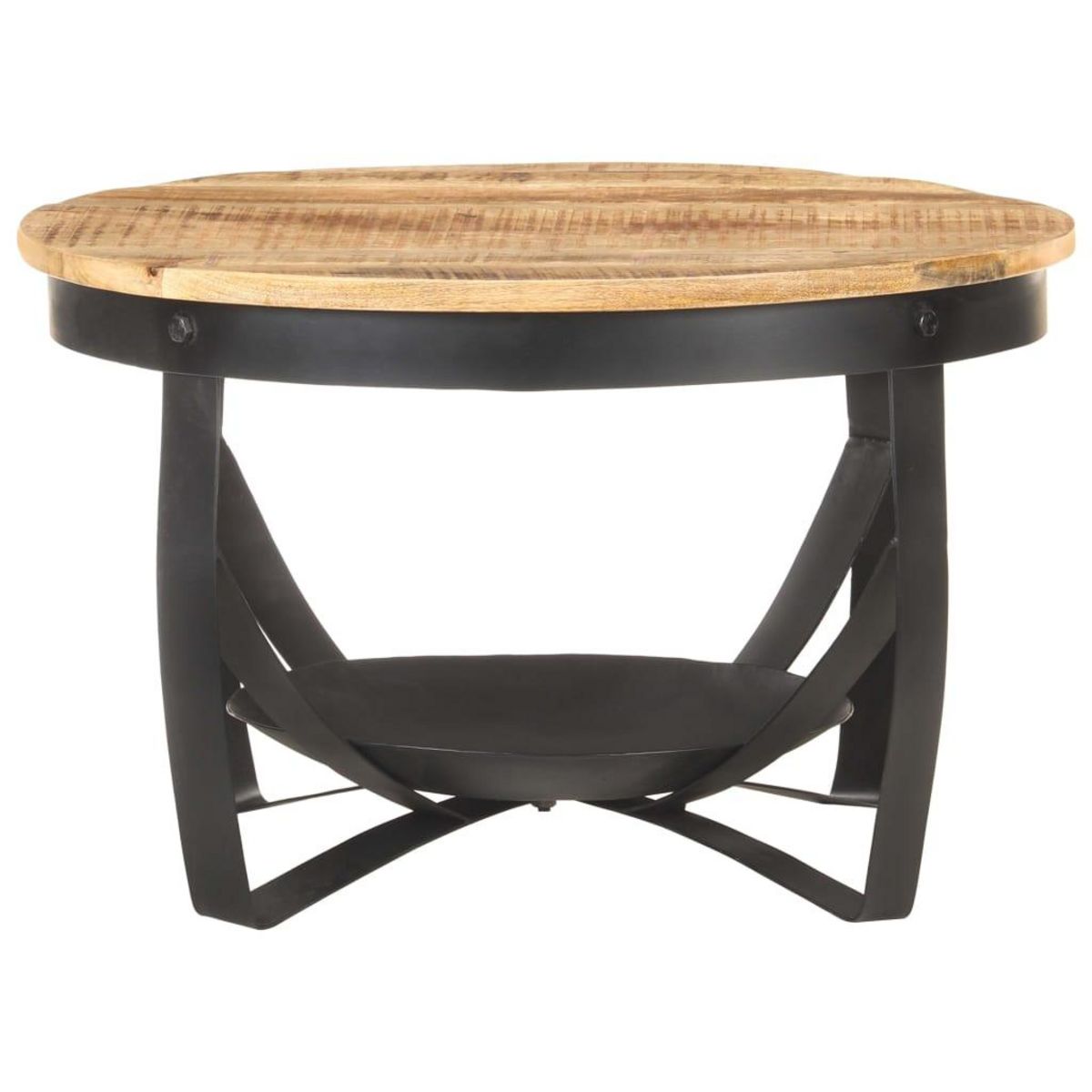 VIDAXL Table basse Ø68x43 cm Bois de manguier brut