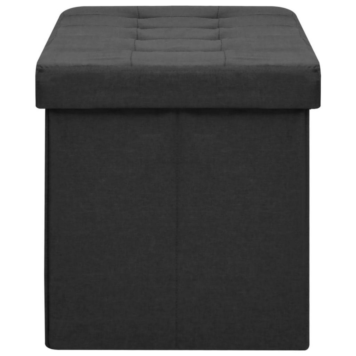 VIDAXL Banc de rangement pliable Noir Faux lin