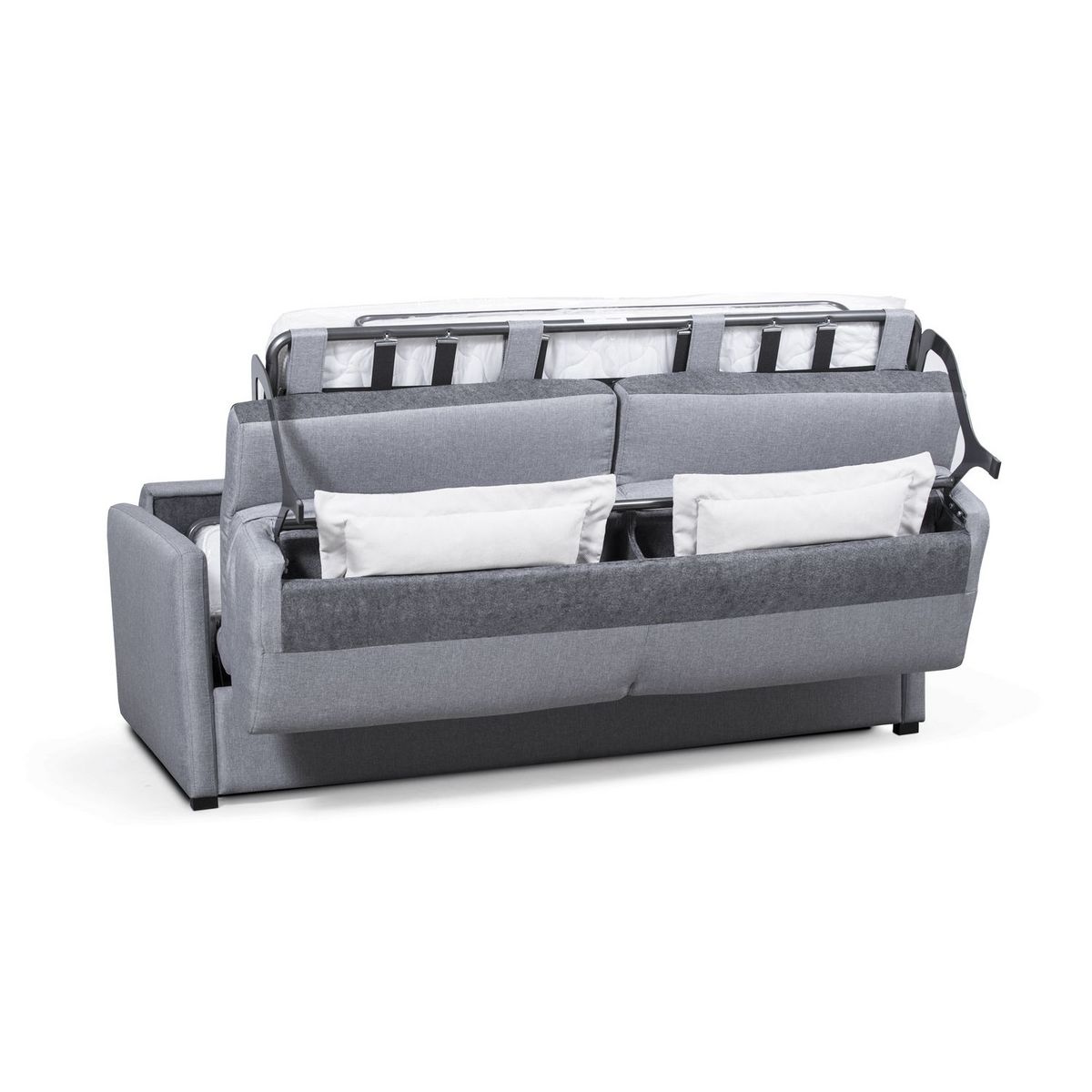 Canapé convertible 140 cm  système couchage express 3 places en tissu Gris clair ALICE 