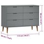 Voir la diapositive 6 : VIDAXL Commode MOLDE Gris 113x40x80 cm Bois de pin massif