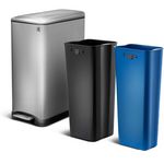 Kitchen move Poubelle de tri sélectif EDGE Argent Acier inoxydable 50L