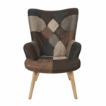 TOILINUX Fauteuil Helsinki Patchwork. Coloris disponibles : Bleu