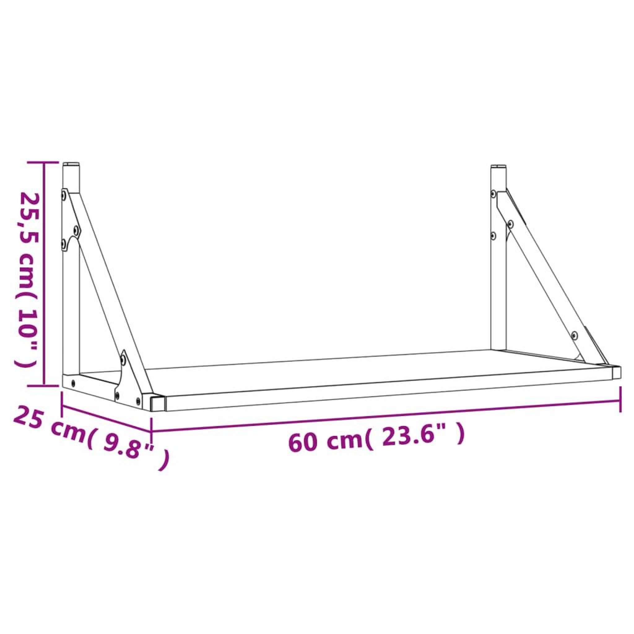 Voir la diapositive 6 : VIDAXL Etageres murales 2 pcs chene sonoma 60x25x25,5 cm