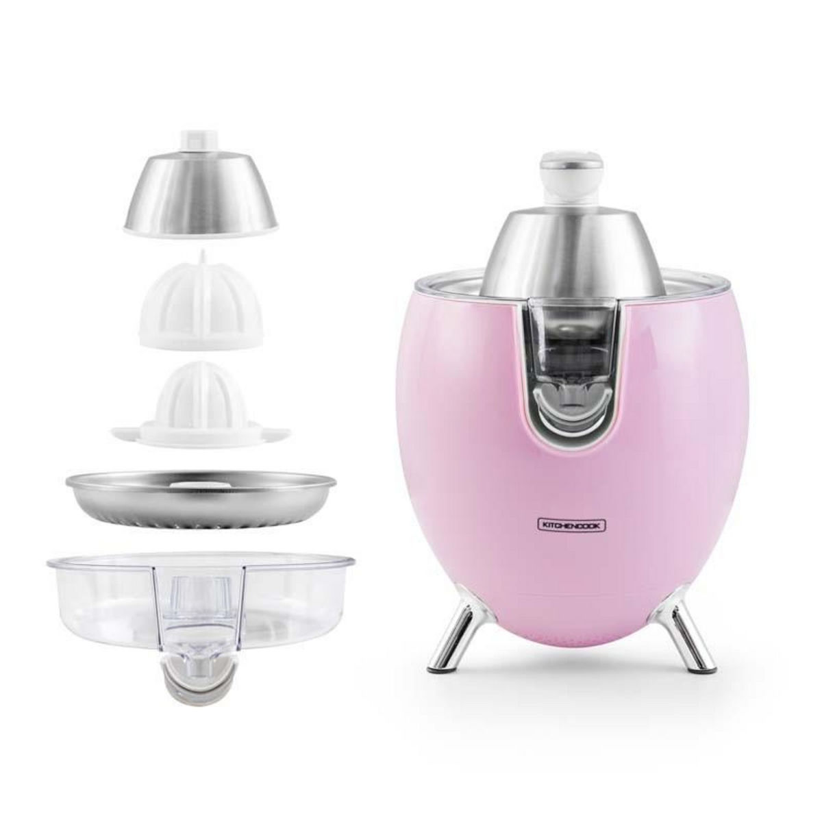 KITCHENCOOK Kitchencook - Presse Agrume électrique  550ml - 2 Cônes De Pressages - Bras Articulé - Bec Verseur - Filtre Acier Inoxydable