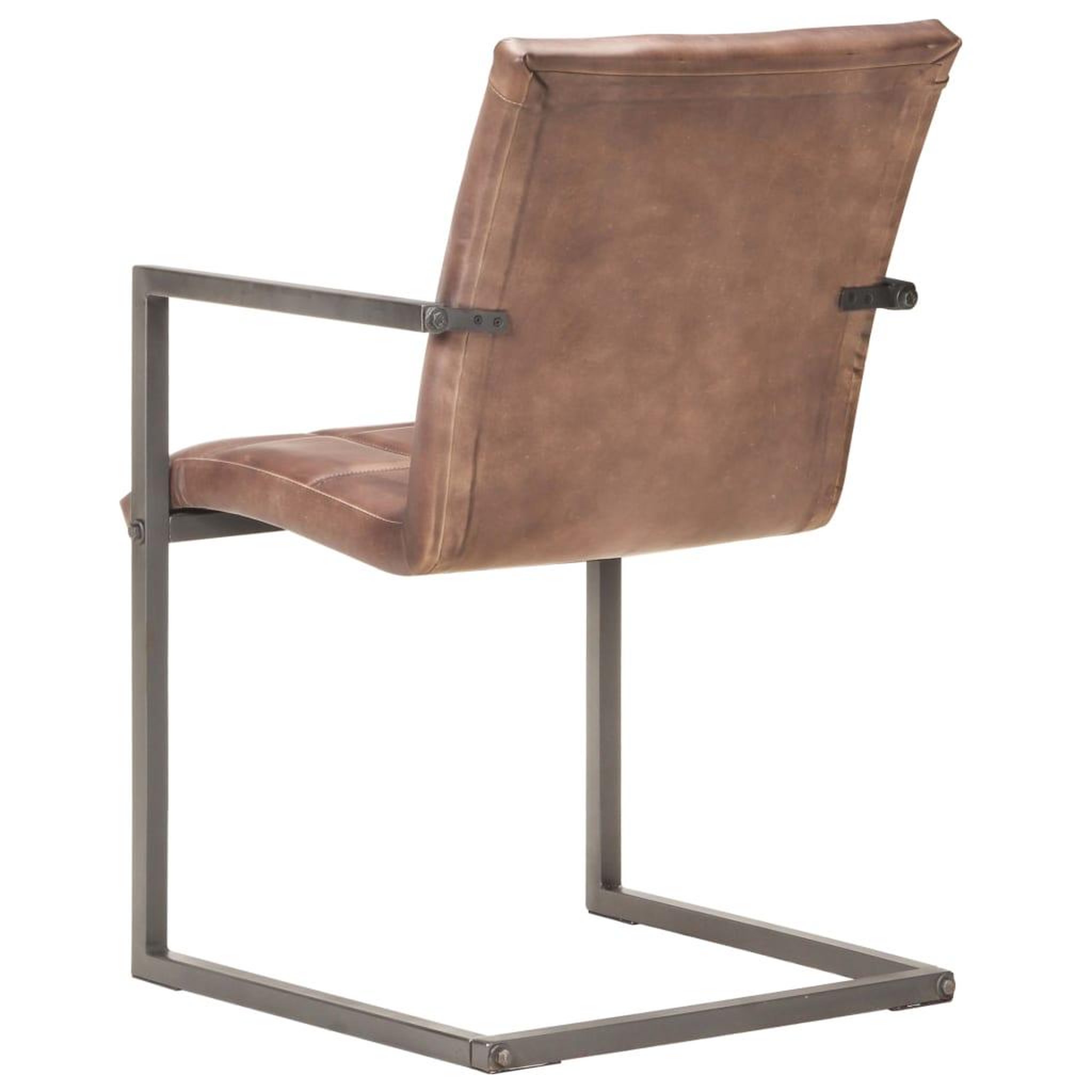 Voir la diapositive 5 : VIDAXL Chaises a manger cantilever lot de 2 marron cuir veritable