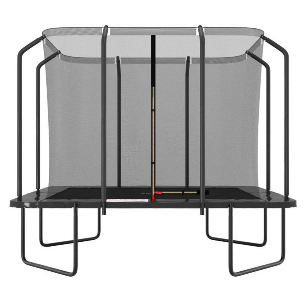 JUMP4FUN Trampoline extérieur Luxury Rectangle Noir - 244x305cm - avec Echelle, Tapis de Saut, Matelas de protection et Filet de sécurité
