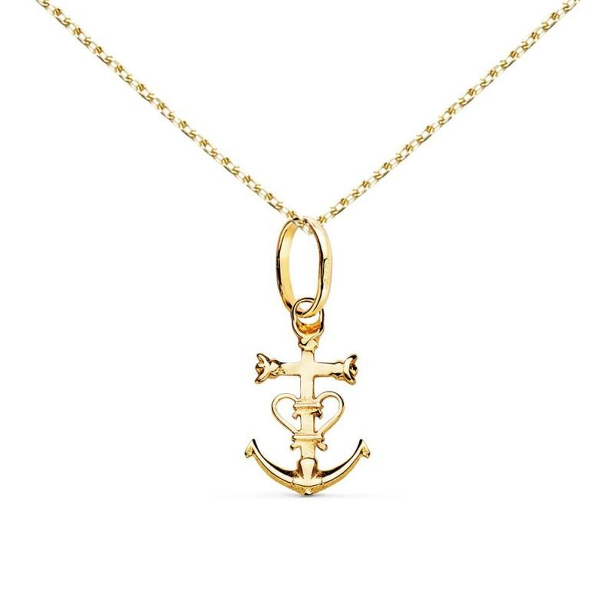 Voir la diapositive 1 : L'ATELIER D'AZUR Collier - Médaille Croix Camarguaise Or 18 Carats 750/000 Jaune - Chaine Dorée