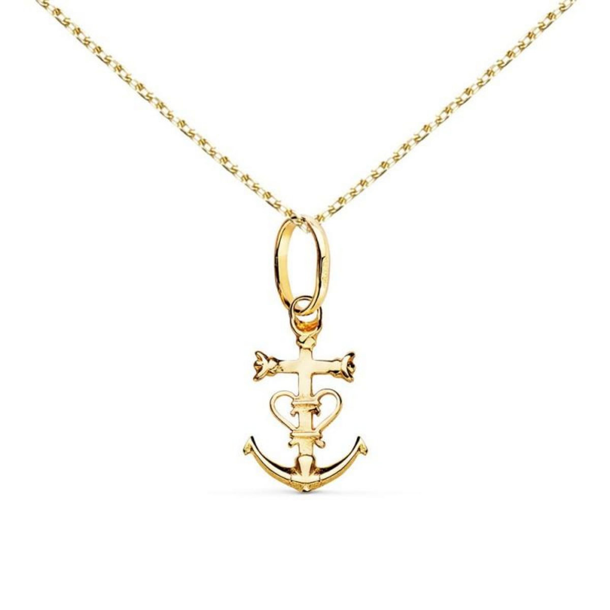 L'ATELIER D'AZUR Collier - Médaille Croix Camarguaise Or 18 Carats 750/000 Jaune - Chaine Dorée