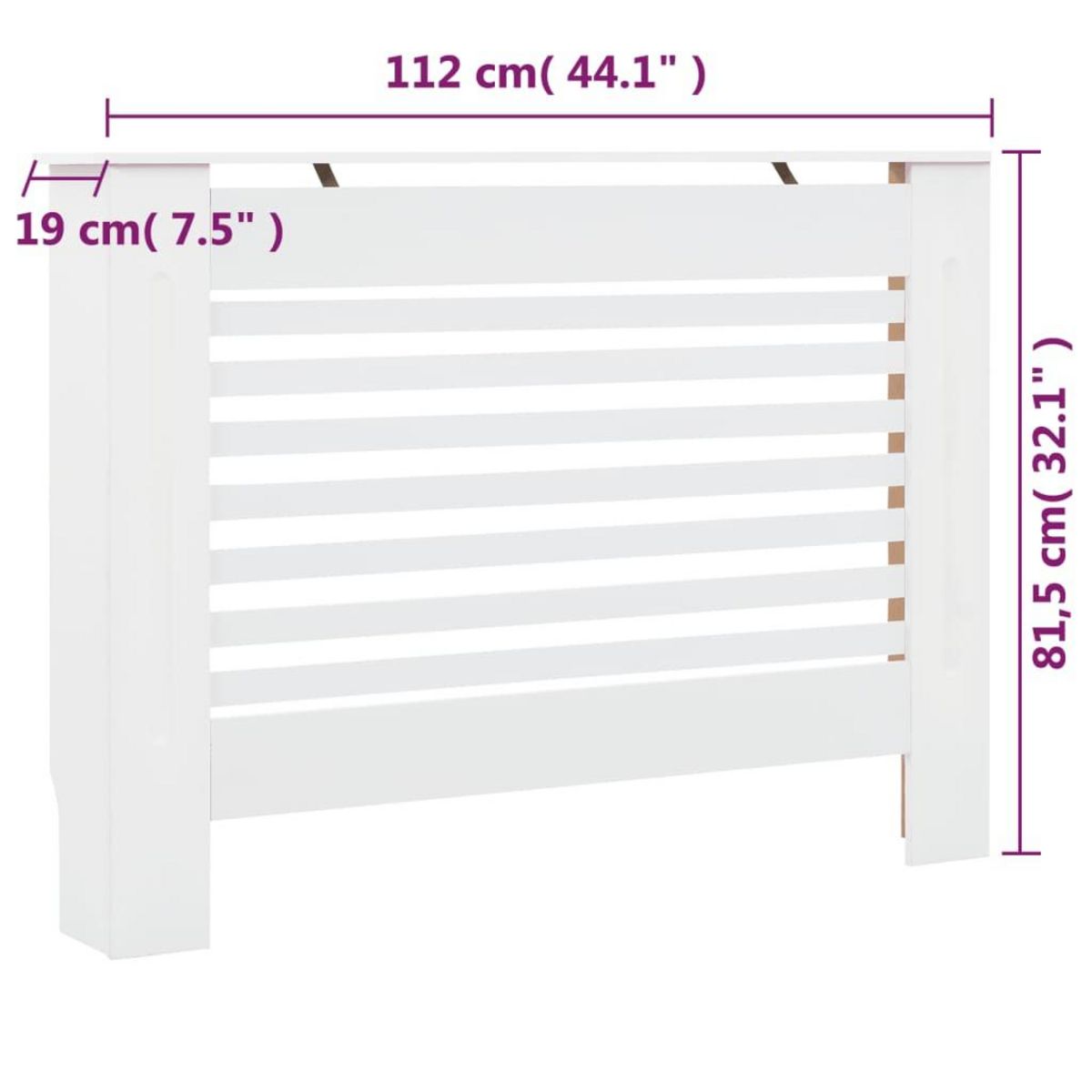 VIDAXL Cache-radiateurs 2 pcs Blanc 112x19x81,5 cm MDF