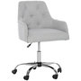 Voir la diapositive 1 : VINSETTO Chaise de bureau design Chesterfield capitonné hauteur réglable pivotant 360° piètement chromé tissu gris