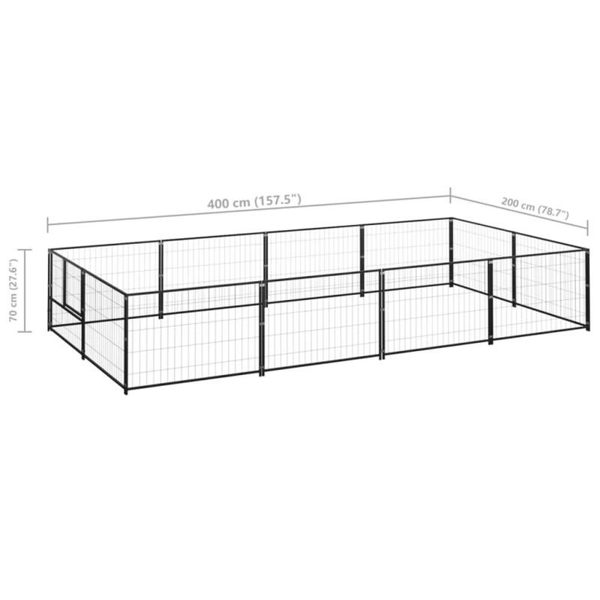 Voir la diapositive 6 : VIDAXL Chenil Noir 8 m² Acier