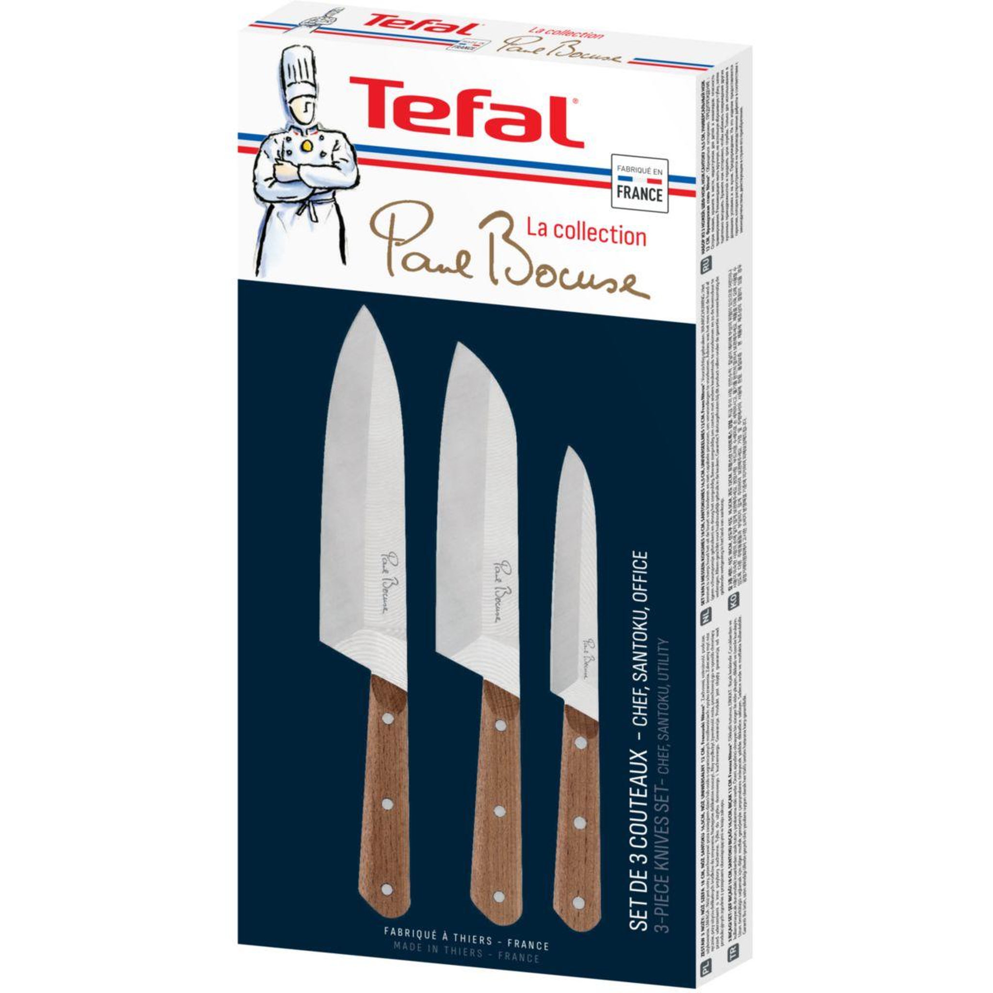 Voir la diapositive 2 : TEFAL Set de couteaux 3 couteaux collection paul bocuse