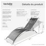 Voir la diapositive 6 : tectake Lot de 2 transats de jardin en acier avec assise en textilène gris